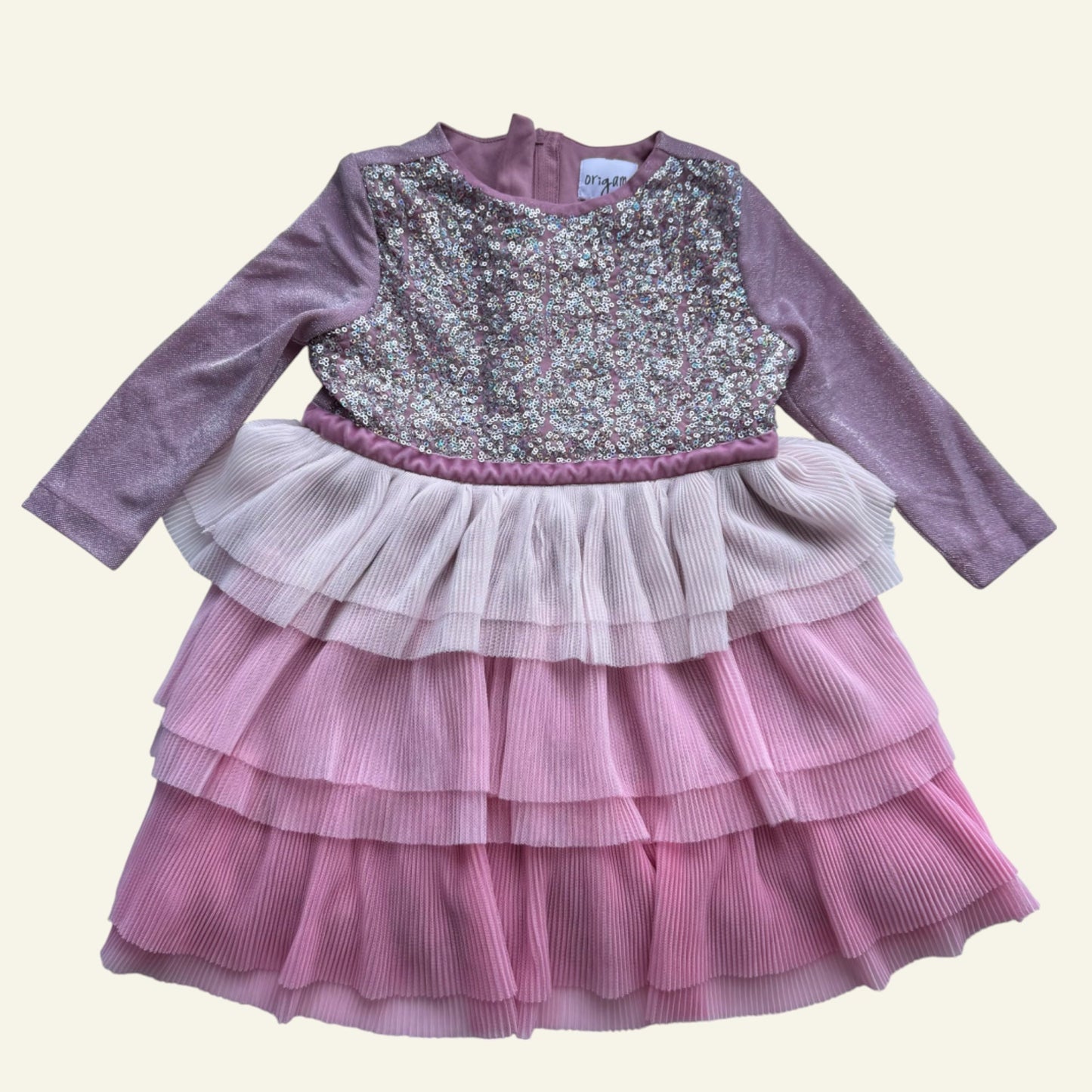 Origami pink sequin dress size 2