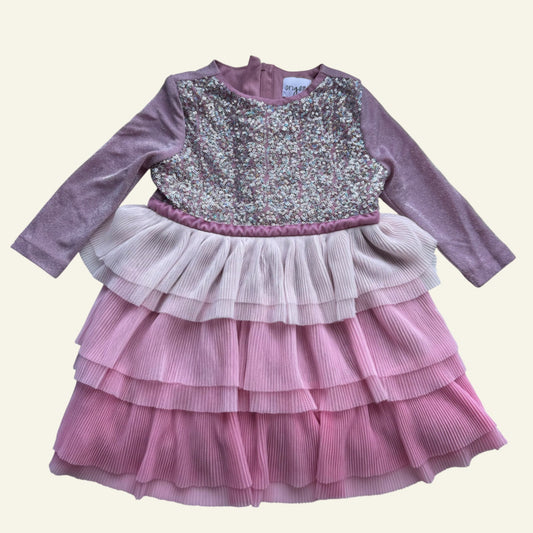 Origami pink sequin dress size 2
