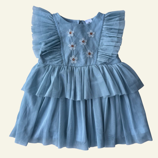 Target blue tulle daisies dress size 1