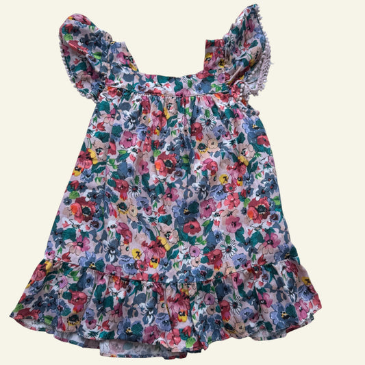 Zara rainbow floral dress size 12-18 months