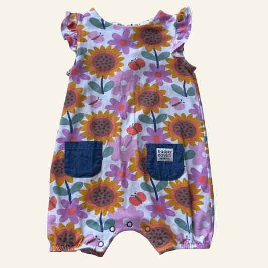 Jack and Milly sunflower romper size 1