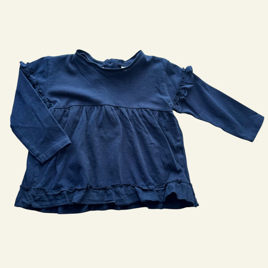 Zara navy long sleeve top size 6-9 months