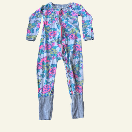Bonds rainbow floral wondersuit size 3