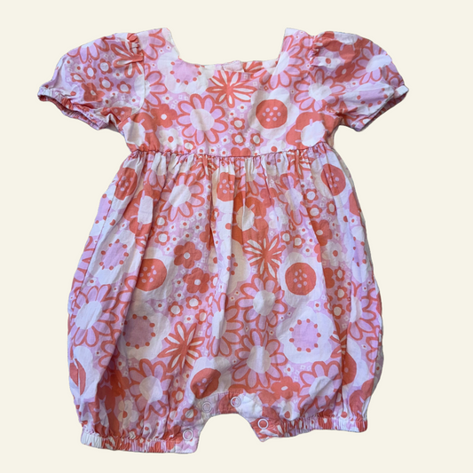 Pink floral romper (no tags) approx size 1