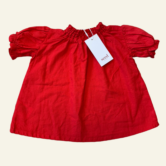 Seed red frill neck top (brand new) size 0
