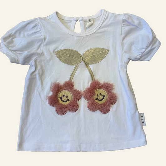 Hux baby fluffy cherry t-shirt size 1