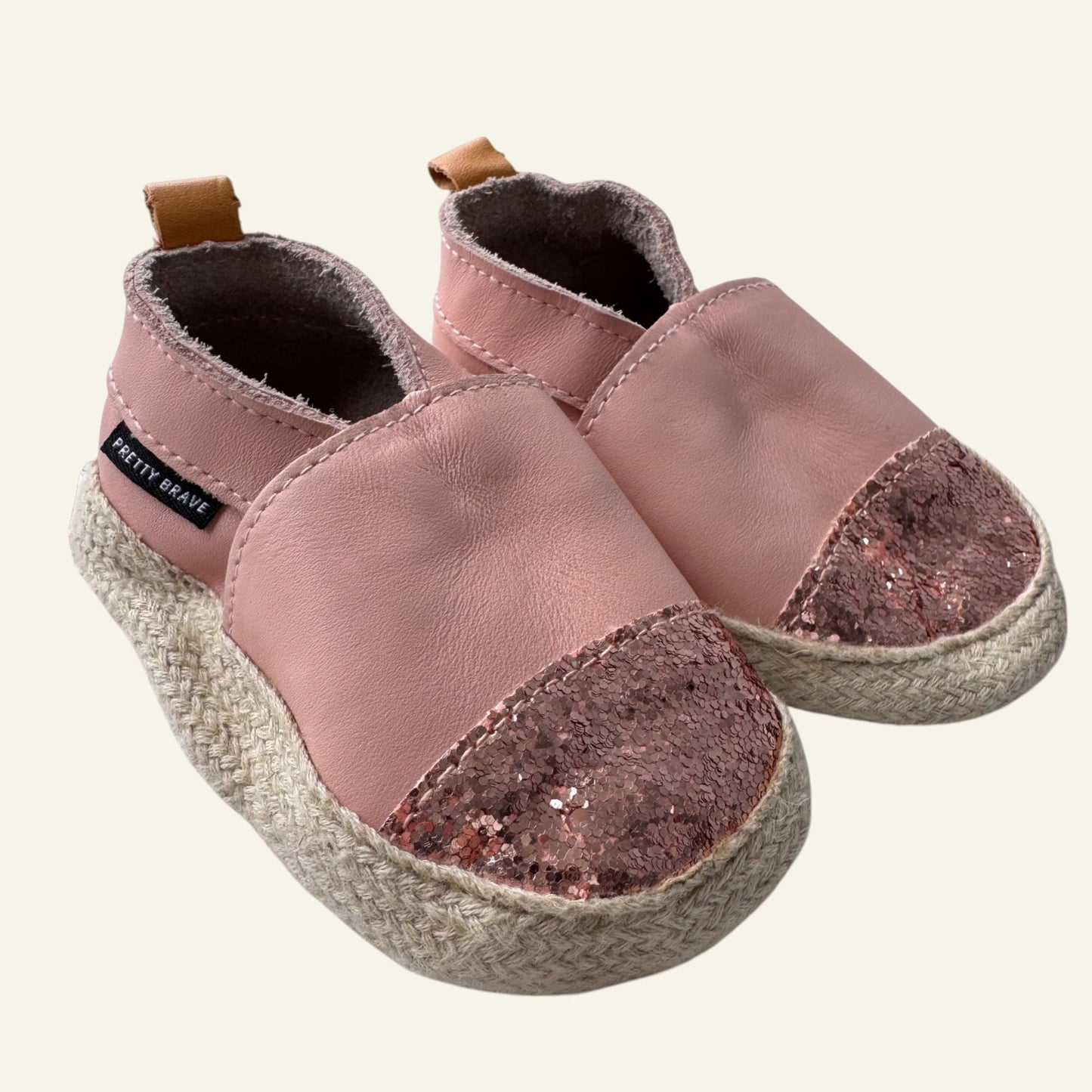 Pretty Brave pink glitter soft sole shoes size M