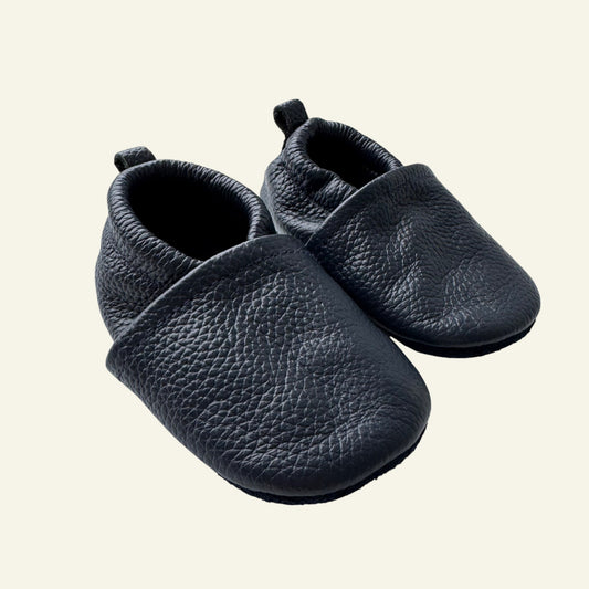 Seed navy leather soft shoes size 3-6 months