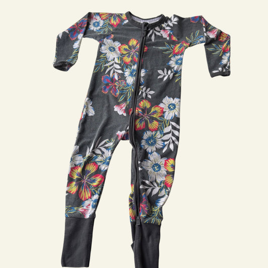 Bonds grey floral wondersuit size 2