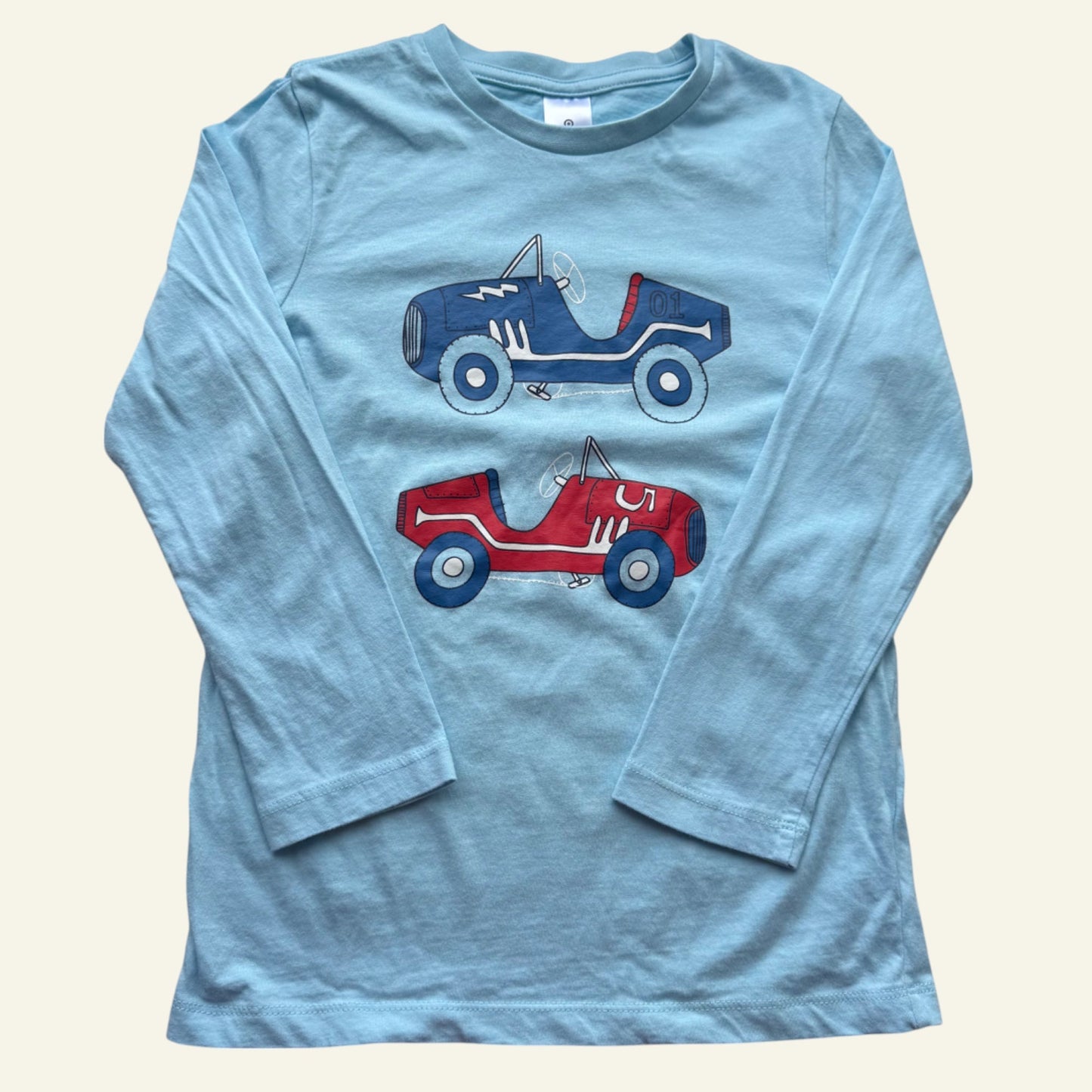 Target blue car long sleeve top size 7