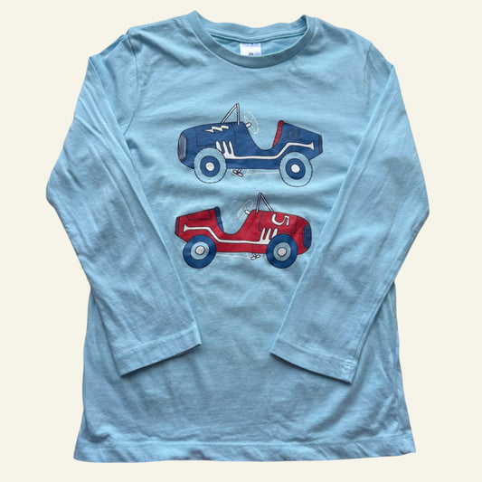 Target blue car long sleeve top size 7