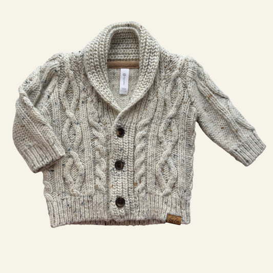 Dymples beige speckled knit cardigan size 000