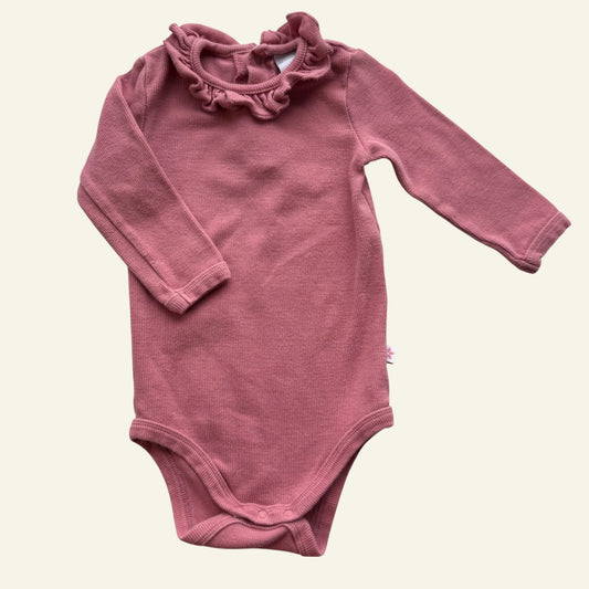 Marquise pink frill neck bodysuit size 1