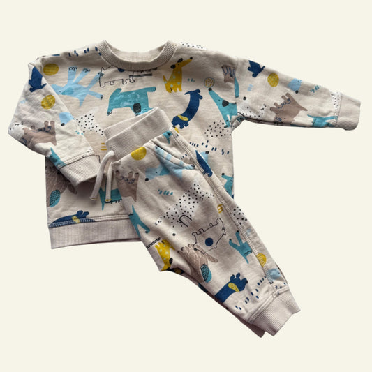 Nutmeg blue dogs tracksuit set size 3-6 months
