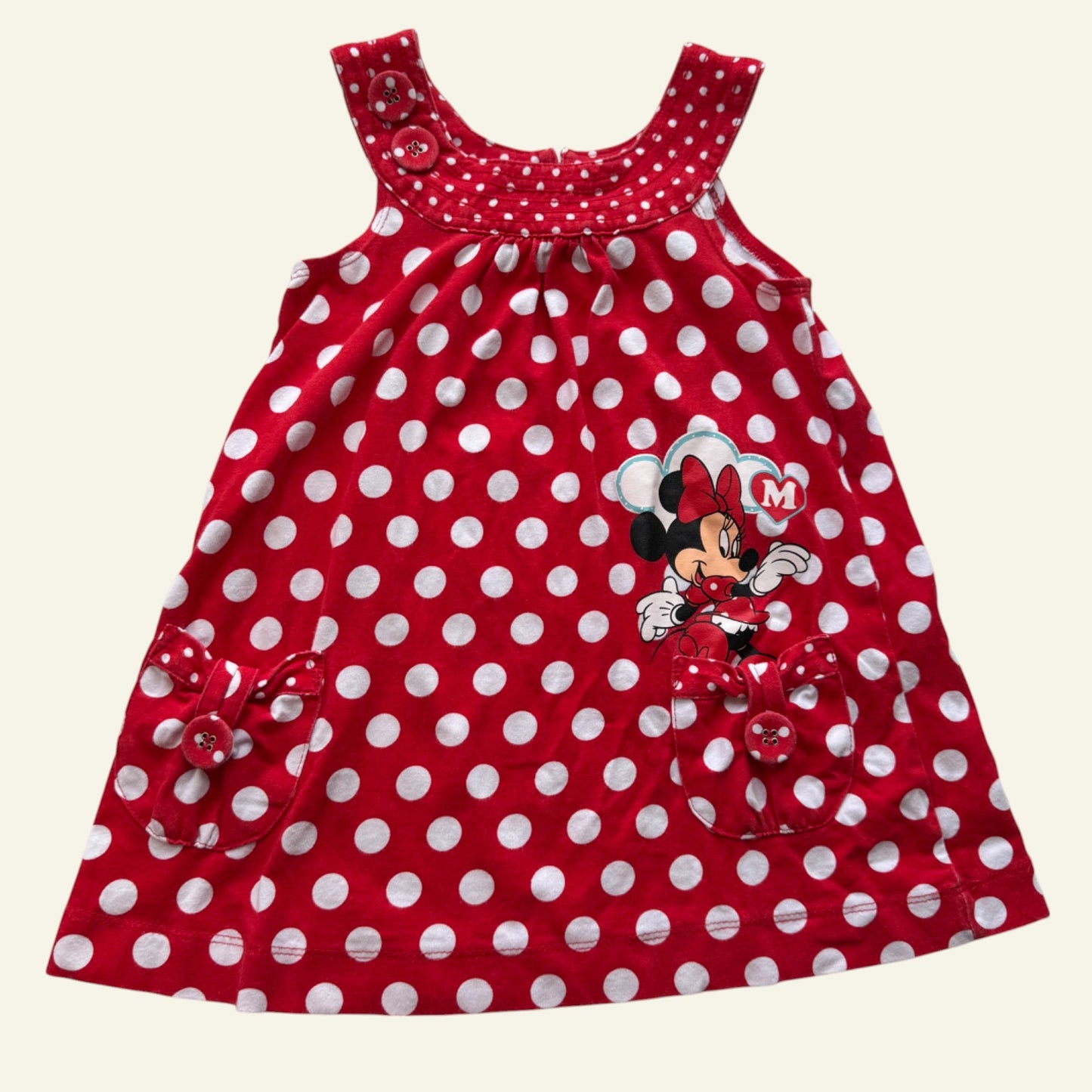 Minnie Mouse red spotty dress size 2