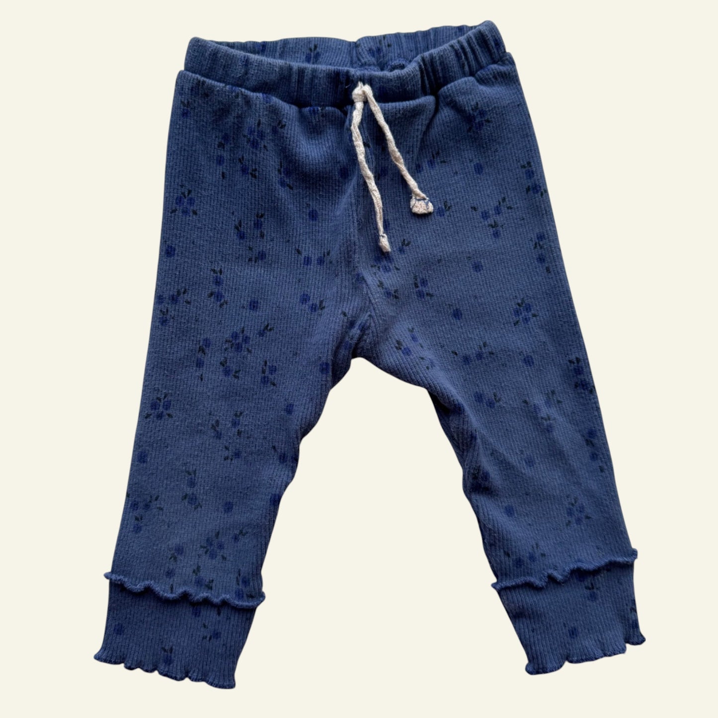 Zara blue floral leggings size 6-9 months