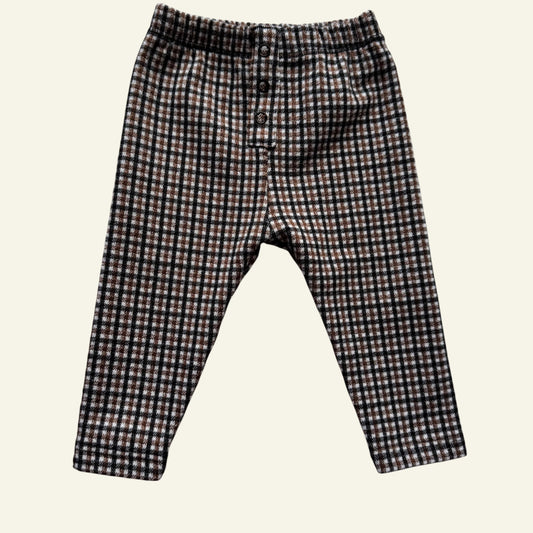 Zara brown checked leggings size 6-9 months