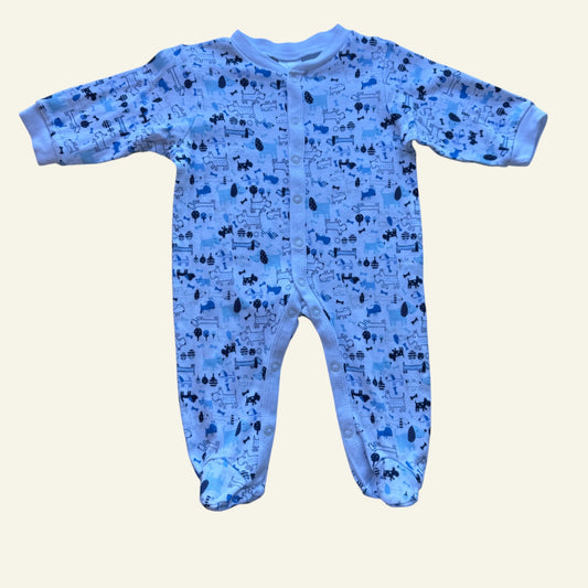 Ollies Place blue dog onesie size 00