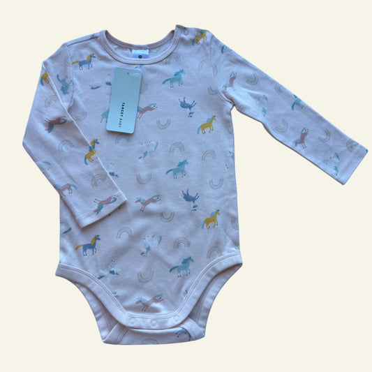 Target pink unicorn bodysuit size 1