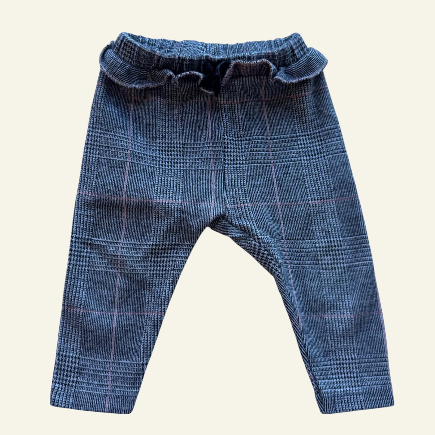 Zara black checkered leggings size 6-9 months