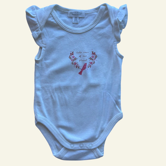 David Jones white bird bodysuit size 000