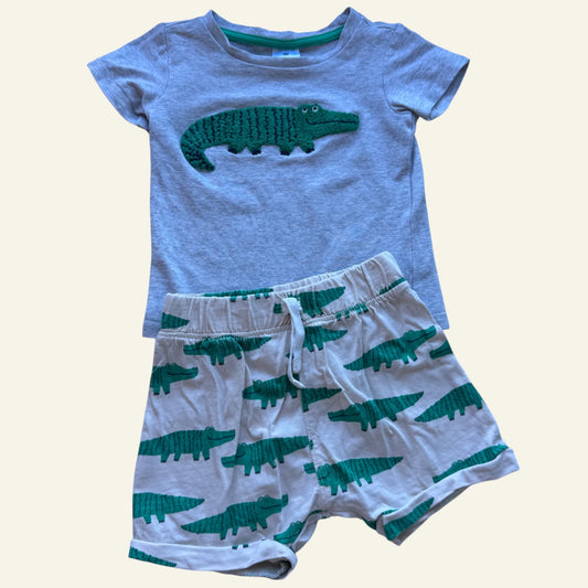 target grey crocodile pj set size 0