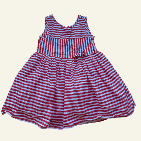 H&T red and white stripe dress size 3