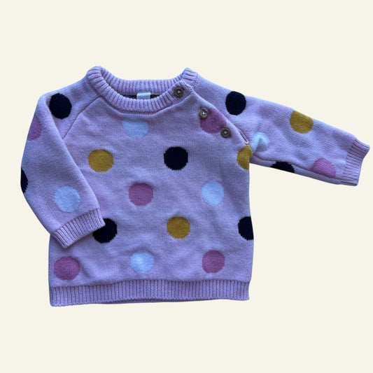 Dymples pink spotty knit jumper size 000