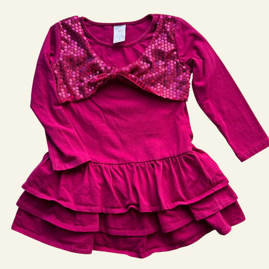 Target pink sequin bow dress size 3
