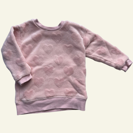 H&M pink heart jumper size 6-9 months