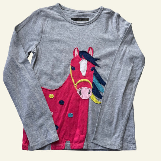 Mini Boden grey horse top size 6-7