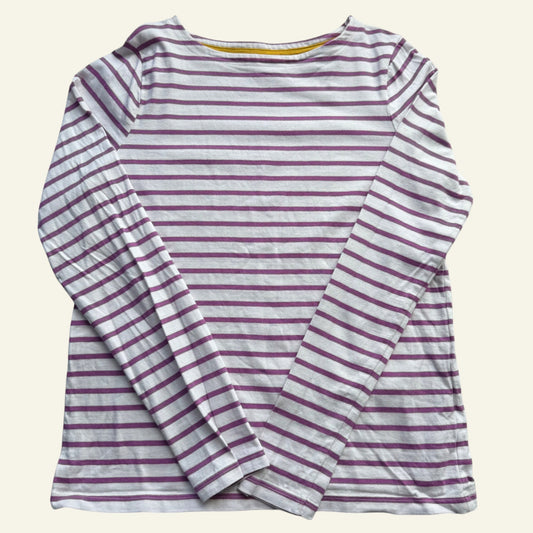 Boden purple stripe long sleeve top size 11-12