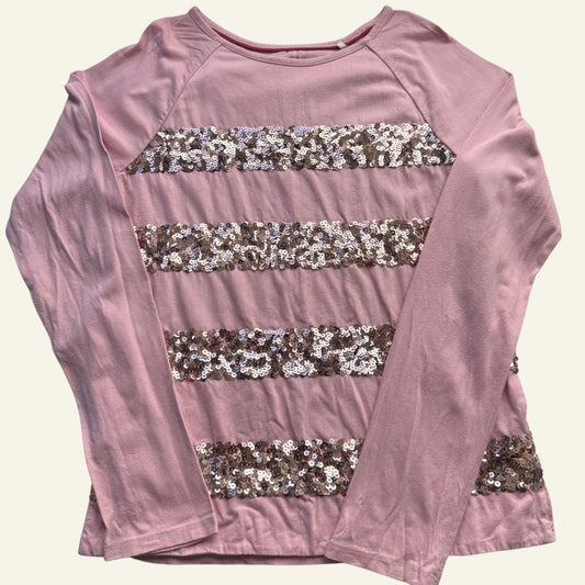 Boden pink sequin long sleeve top size 11-12