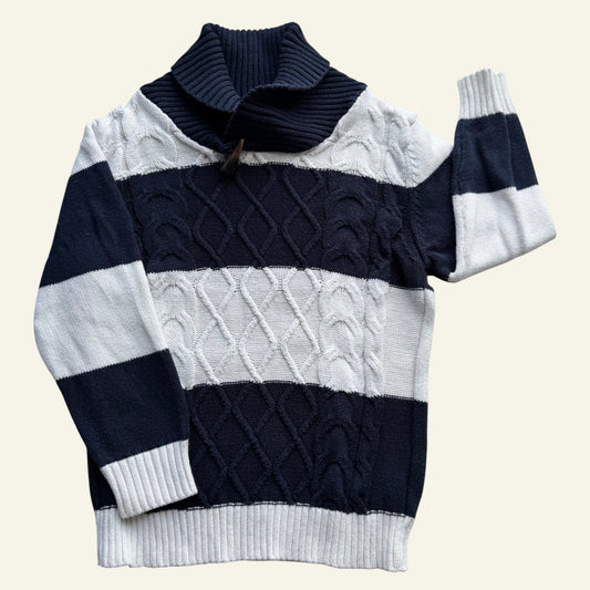 Seed white and navy knit jumper size 4