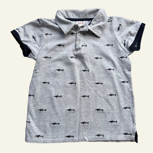 Seed grey shark polo top size 7