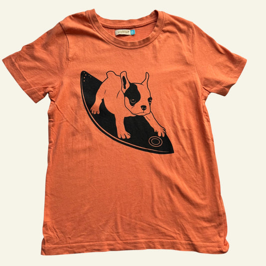 Lily and Dan orange dog tshirt size 8