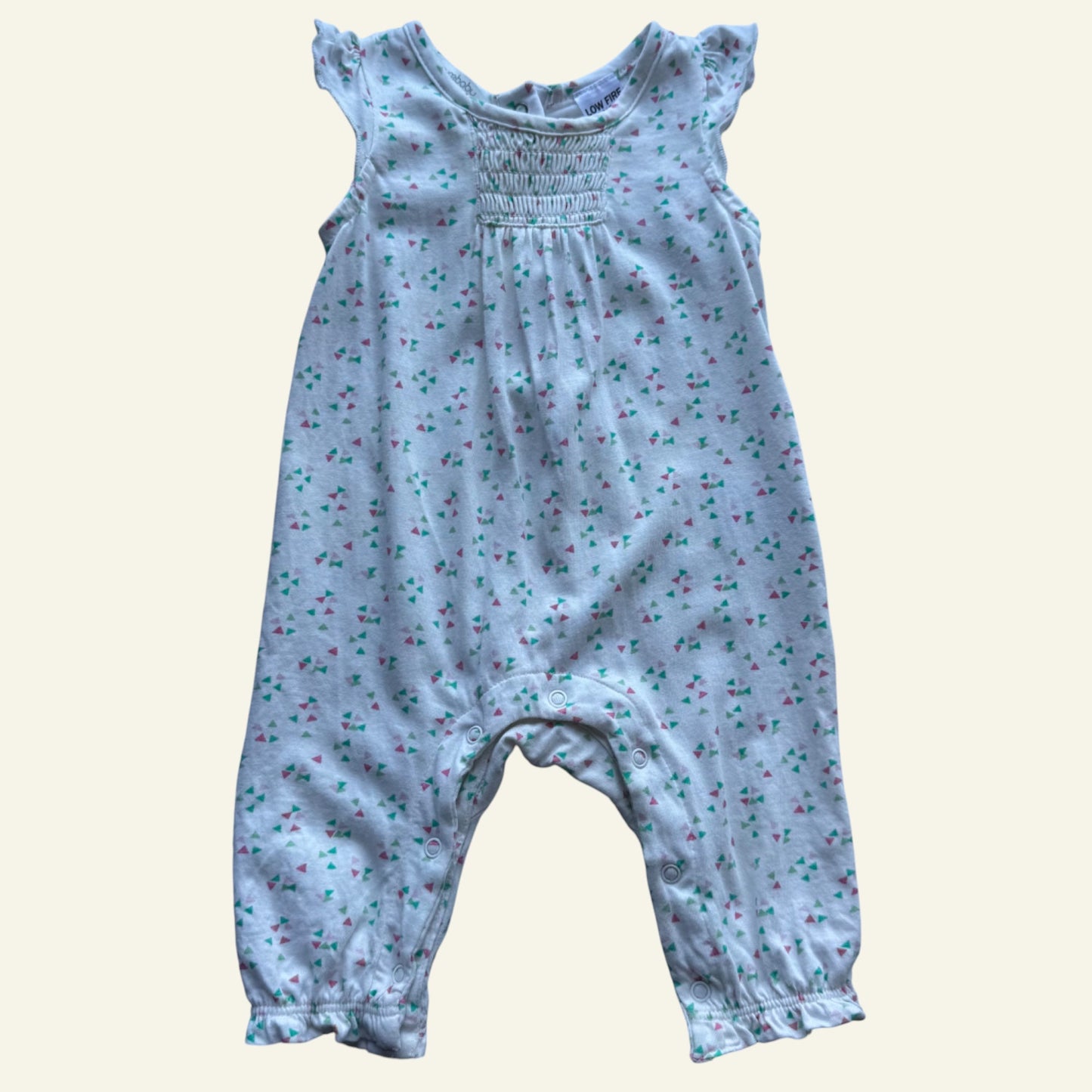 Purebaby white patterned romper size 000
