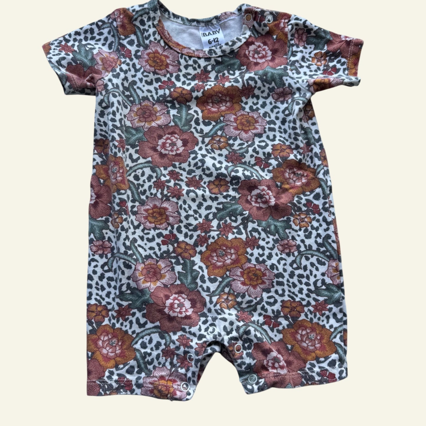 Cotton On animal print floral romper size 0