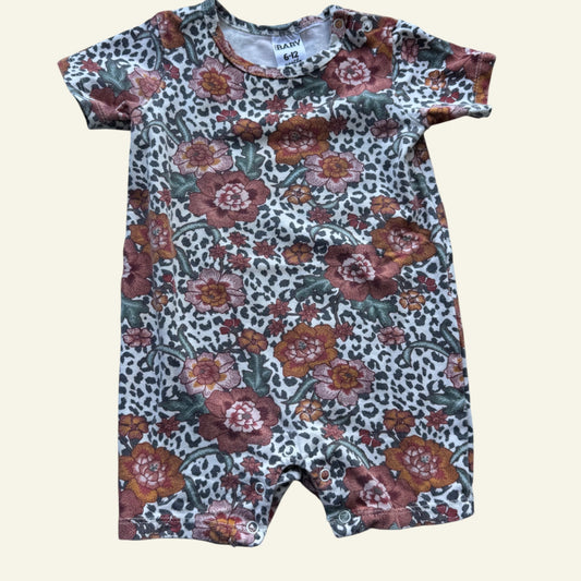 Cotton On animal print floral romper size 0