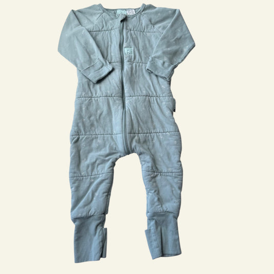 Ergopouch sage green sleep suit size 1-2 2.5 TOG