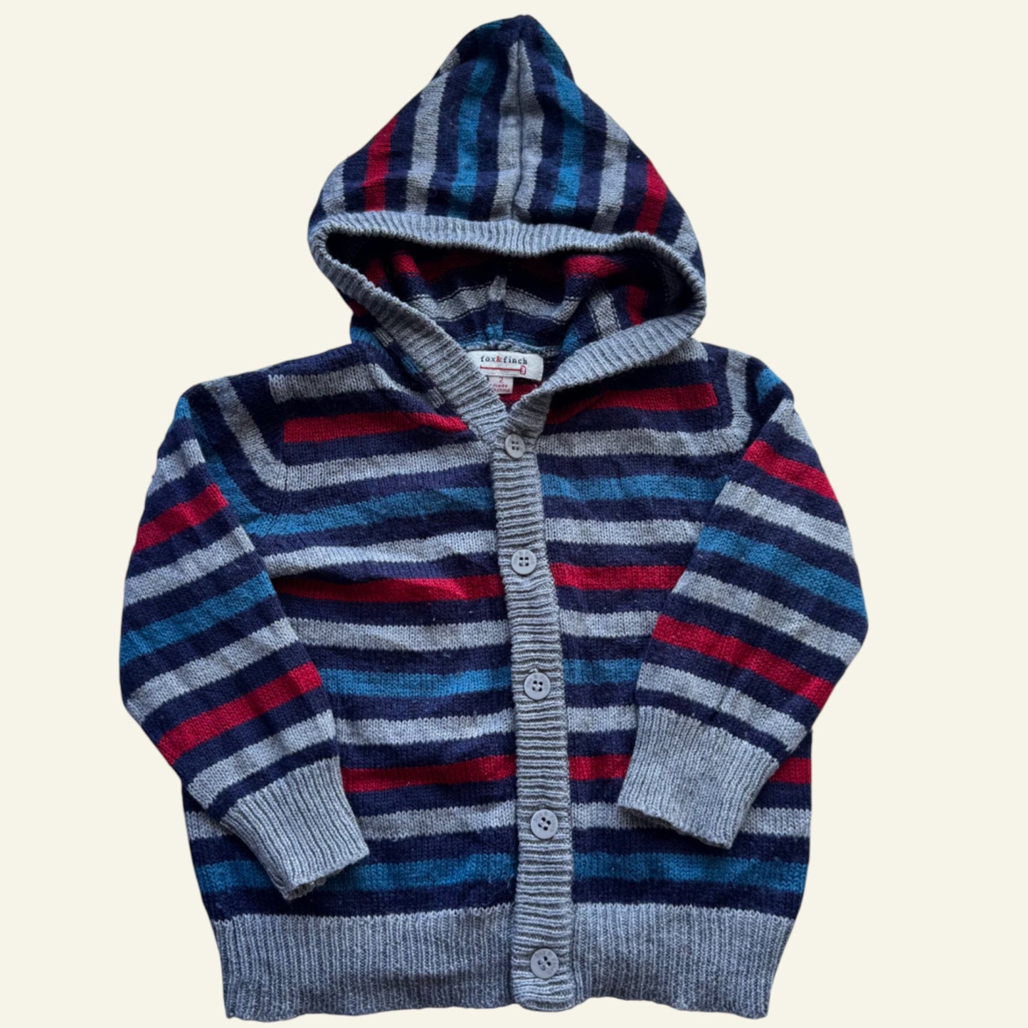 Fox and Finch striped hooded cardigan size 2