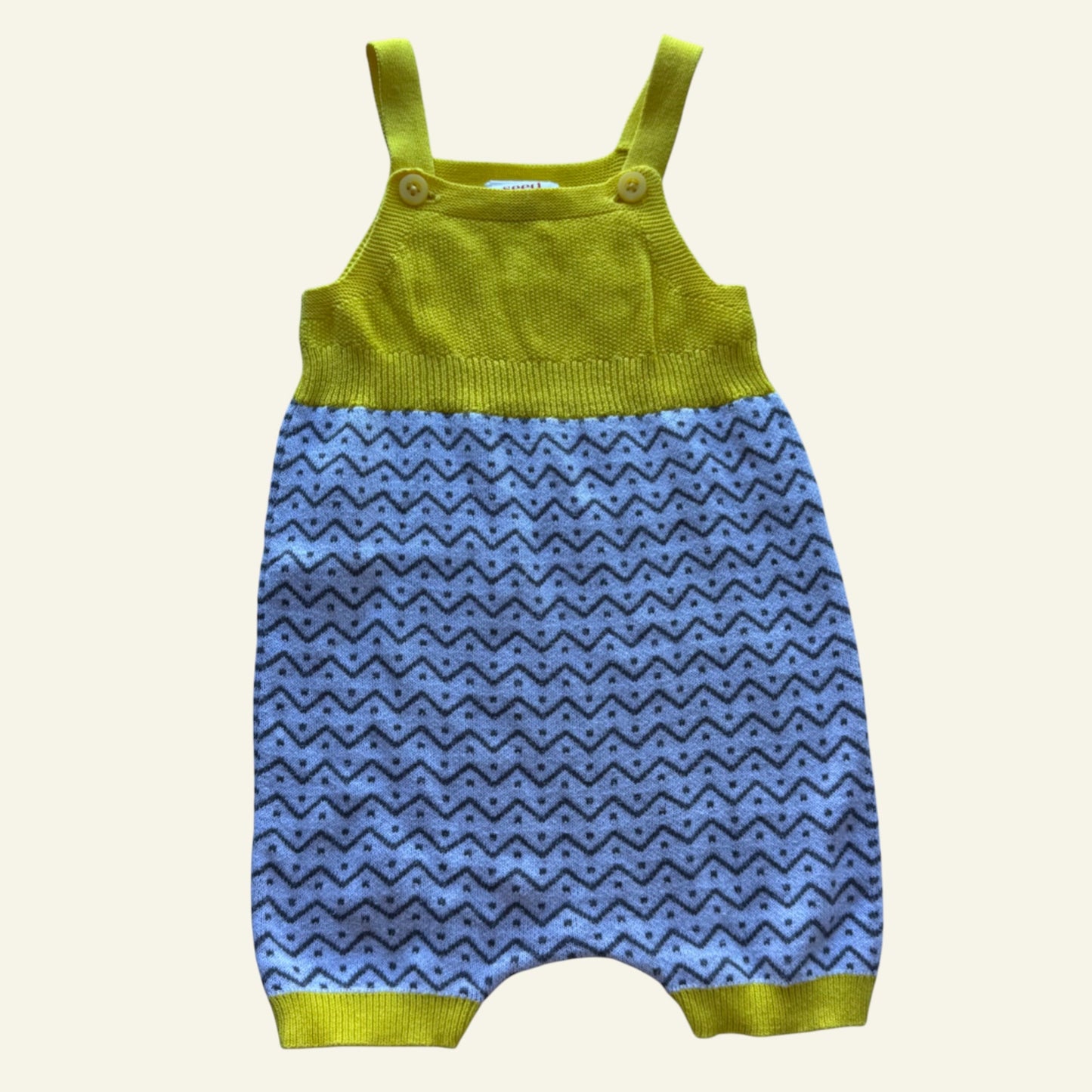 Seed yellow patterned romper size 000