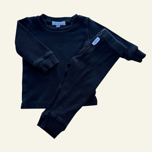 Soll the label black ribbed set size 00