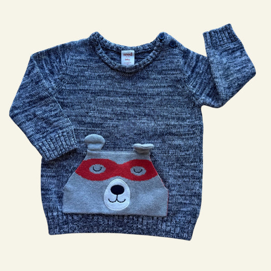 Seed grey animal pocket jumper size 0