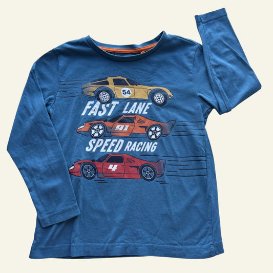 Favourites blue car long sleeve top size 5