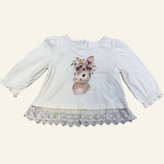 Pumpkin Patch white lace bunny long sleeve size 00