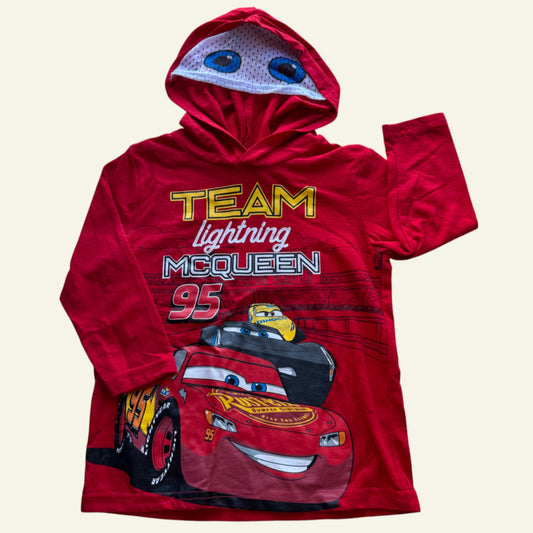 Disney Cars red long sleeve hooded top size 2