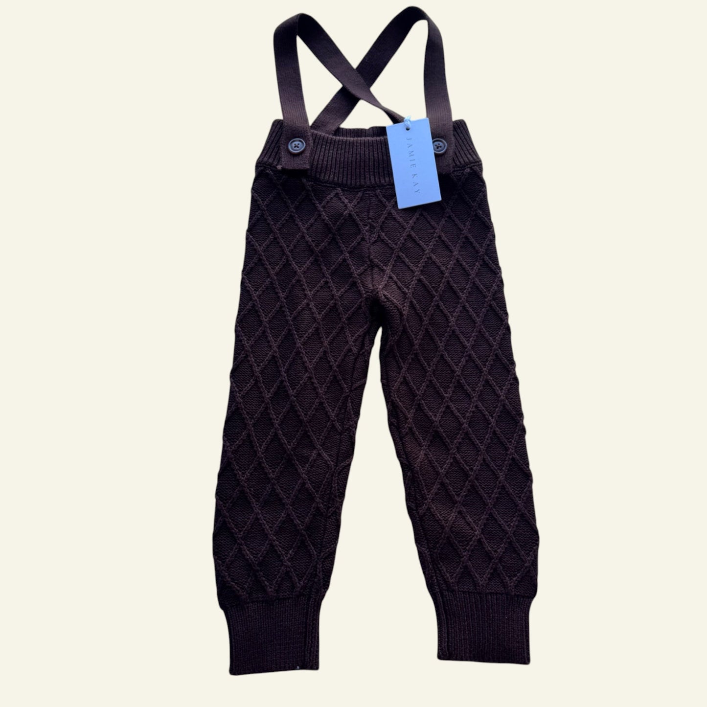 Jamie Kay brown knit overalls size 1 (BNWT)