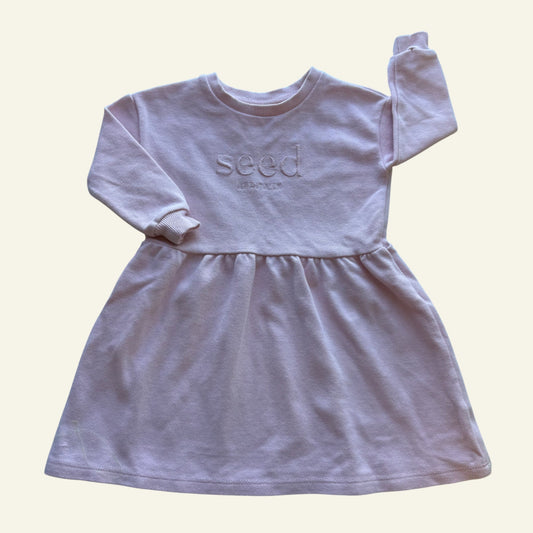Seed pale pink long sleeve dress size 2