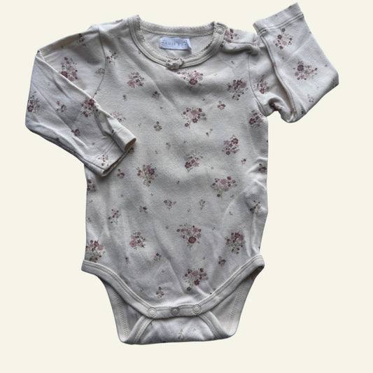 Jamie Kay beige floral bodysuit size 0